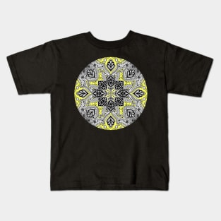 Boho Sunshine Medallion Pattern Kids T-Shirt